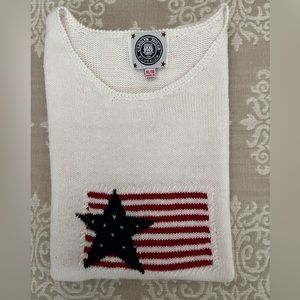Carolyn Taylor Red White Blue Star Sleeveless Knit Top Size XL